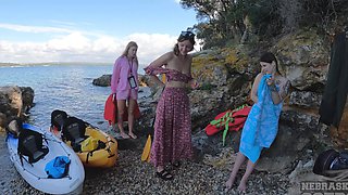 Sultry sirens Kristina & Melonie get steamy on the sandy shore