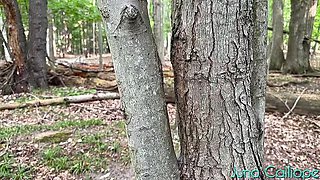 Caught Juno Calliope Masturbating with Dildo in Woods - Public Outdoor Solo Fingering