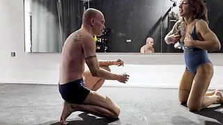 Foxxysqueeze Foxxy Vs Mick Wrestling In One Piece Swimmsuit