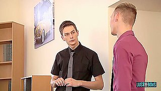 Rides Connor Levis Raw Uncut British Cock In The Office