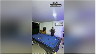 College Girl Gets Fucked After A Game Of Pool While Her Boyfriend Is Away - Tetas Grandes