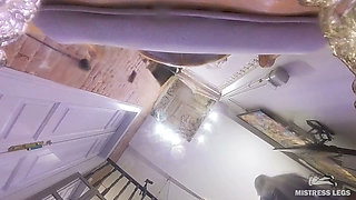 Black Pantyhose No Panties, I Piss Into a Vase and Onto Your Face POV