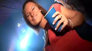 Petite teen fingered and fucked hard in POV coed party sesh