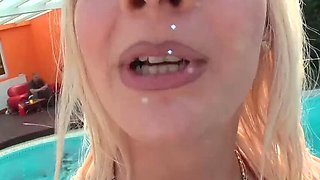 Naked Pool Party with Hot Girls - Group of Guys Gets Naked for Blowjobs & Threesome