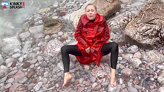 Shiny Pvc Over Neoprene Wet Beach JOI & Play