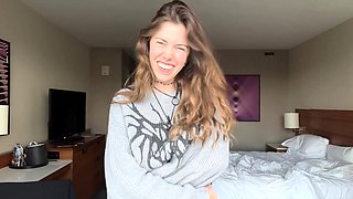 Slender amateur babe posing in sexy lingerie on webcam