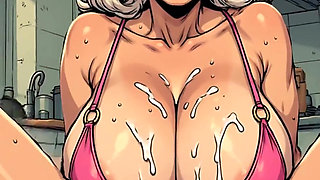 3D Cum on Breasts Art