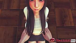 Horny Anime Girl with Big Tits in Stockings - 3D Hentai Animation Featuring Breast Massage and Pussy Licking in Classroom