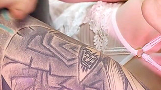 Two Slim Girls in Lingerie and High Heels Get Rough Fucked by 2 Guys