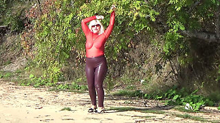 Transparent Boobs and Old Leather Leggings