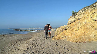 Sexy Skinny Teen Carol Fucked in Her Tight Pussy Outside on the Beach