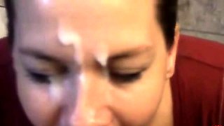 Amateur Housegirl Loves a Big Facial from Strangers