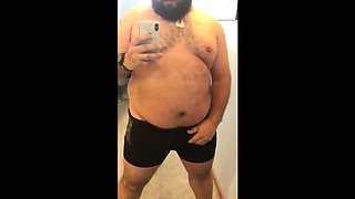 Fat Bear Stroking His Big Cock