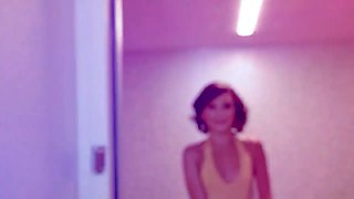 Hot female with cute round ass leans over to let her trainer pound her nice pussy