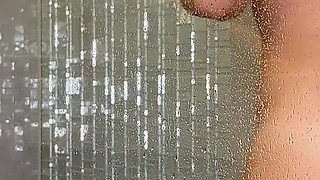 Hot Bitch Fucks Dildo in the Shower