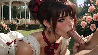 Garden Bombshell Dissolves For Deep Softcore Bang and Personal Delectation (AI-Generated)