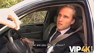 Vip4k. random passerby scores super-sexy bride in the wedding limo