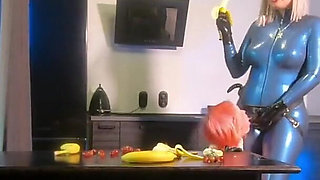 Romantic Sexual BDSM Morning of 2 Lesbian Girls in Latex Rubber