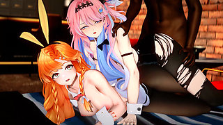 Wuthering Waves - Sigrika and Denia Naughty Club Party Fuck - 3D Hentai Animations