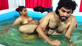 Hot Romance in Pool and Lip Lock