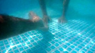 Skinny Dipping and Teasing in the Garden Pool - Amateur Teen