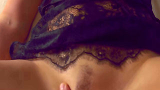 POV Real French couple fucks tender and intense in lingerie on the bed- Emile and Amelie