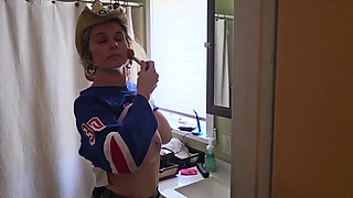 ONLY FAN leak Face Exposed Mistress Thursday Getting ready for the Game with her Big Tits bouncing