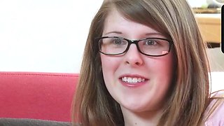 Kinky German black-haired with masturbation