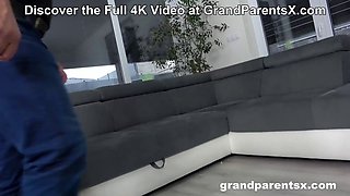 Naughty grandpa and his young friend team up for the first time and fuck an older couple