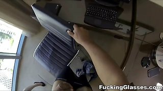 Hardcore glasses -lunch break secretary bang