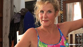 Mature blonde British MILF Molly Maracas gets wild and horny again