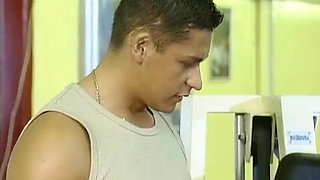 German Teen Got Gang Banged in the Gym by Few Cocks