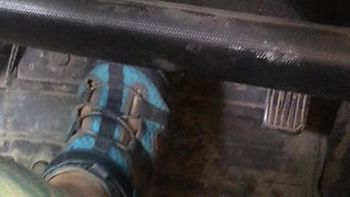 I Press the Gas and Brake Pedals in Car