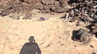 Outdoor Blowjob – I Helped My Cheating Wife Cum Under the Beach Towel