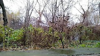 Curvy Ukrainian Stepmom Pisses on Street for Stepson in Outdoor Public Fun