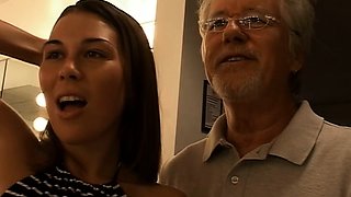 Two amateur teens fucking with young guy