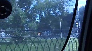 Private sex video with long haired cutie blowjob in the car