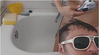 Hot Amateur Couple In Shower With Big Ass And Hairy Pussy. Sexy Latina With Big Nipples