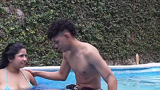 Curvy 18yo Latina Virgin Pool Lesson Turns Into Taboo Facial Fuck-fest