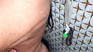 Desi Wife Shower in Bathroom.