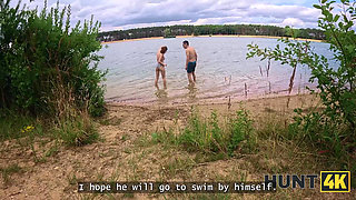 HUNT4K. She Cheated on her Boyfriend for money at a Public Beach