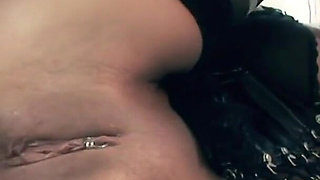 Masked slut gets her ass drilled with a dildo and a dick