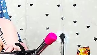 Amateur redhead fully nude on bed and masturbating