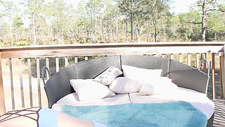 Busty MILF Angelica Amore Enjoys Nude Yoga Outdoors