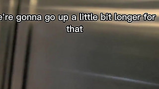 Shy Girl Gets Convinced in Elevator to Swallow a Stranger's Cum