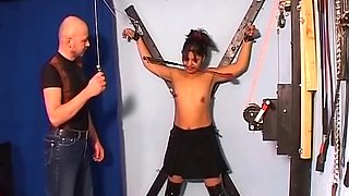 Suspension BDSM action with slutty German whore