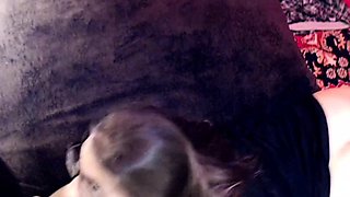 Amateur brunette in latex lingerie fucks hardcore in kitchen