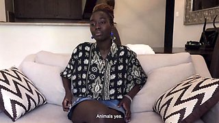 EBONY Slut started GAGGING On My Big Cock
