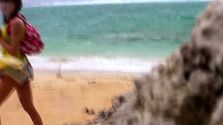 Brunette Amateur Nailed Outdoors In Public