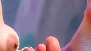 Giantess Old Granny Foot Slave Worship - Tiny Man Licking Her Giant Feet